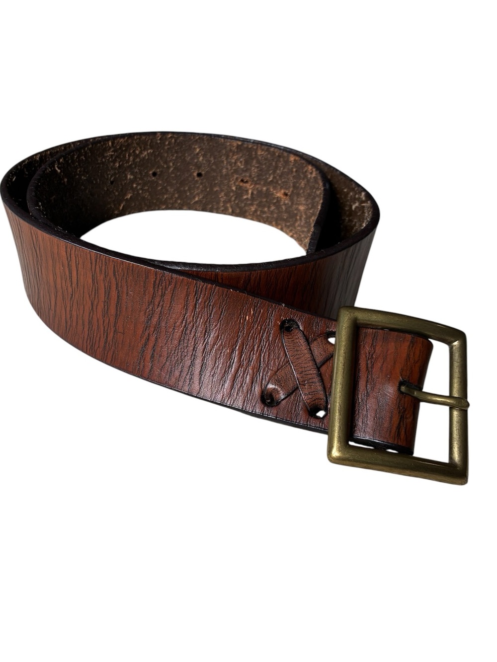 GAP Women’s Brown Leather Belt Brass Buckle Size Medium